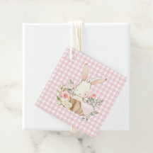 Pink Pastel Hahnentrittmuster Bunny Rabbit