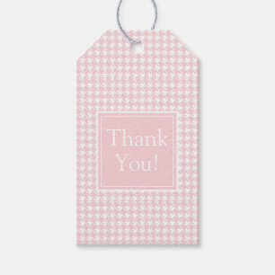 Pink Pastel Hahnentrittmuster Vielen Dank Geschenkanhänger