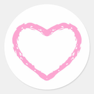 Pink Pastel Heart Chalkboard Kid Drawning Runder Aufkleber
