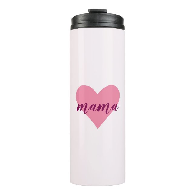 Pink Pastel Herzerkrankung für die Mama Thermosbecher (Vorderseite)