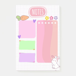 Pink Pastel Kawaii Anmerkungen Post-it Klebezettel