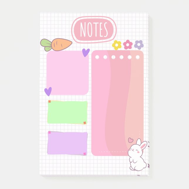 Pink Pastel Kawaii Anmerkungen Post-it Klebezettel (Vorderseite)
