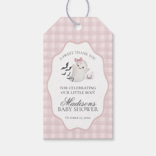 Pink Pastel Little Boo Ghost Baby Duschfavoriten Geschenkanhänger