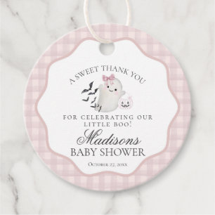 Pink Pastel Little Boo Ghost Baby Shower Circle Geschenkanhänger