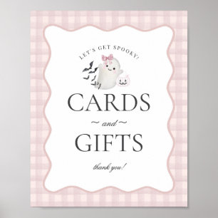 Pink Pastel Little Boo Ghost Cards & Gifts Zeichen Poster