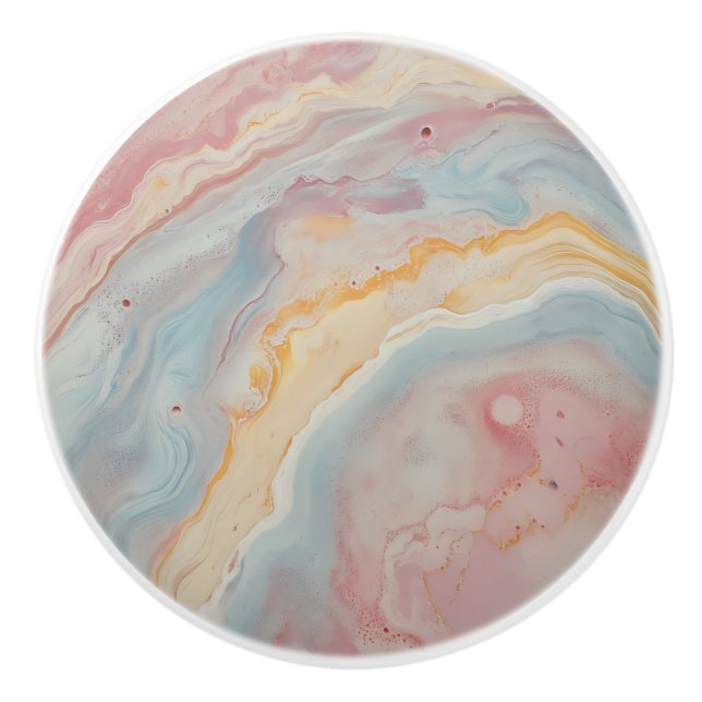 Pink Pastel Marble Muster Keramikknauf (Vorderseite)