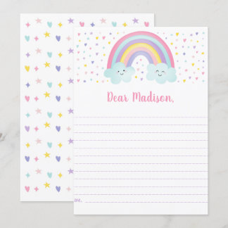 Pink Pastel Rainbow Birthday Time Kapselkarten Einladung