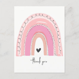 Pink Pastel Rainbow Danke, Postcard Postkarte