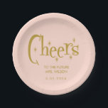 Pink Pastel Retro Brautparty Pappteller<br><div class="desc">Pink Pastel Handwriting Retro Bachelorette</div>