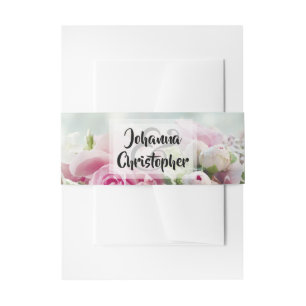 Pink Pastel Rose Fett SkriptWedding Einladungsbanderole