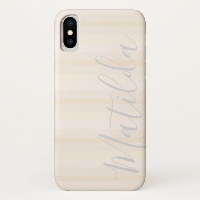 Pink Pastel Skin Ombre Personalisierter Name Case-Mate iPhone Hülle (Rückseite)