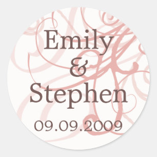 Pink Pastel Swirls ・ Save the Date Sticker