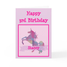 Pink Pastel Unicorn Geburtstagskarte