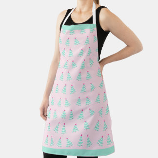 Pink Pastel Weihnachten Schürze - Weihnachtsbaum T