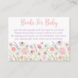 Pink Pastel Wildblume Kinderdusche Buchungsanfrage Begleitkarte