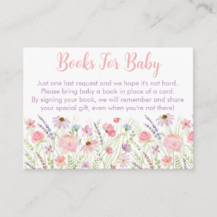 Pink Pastel Wildblume Kinderdusche Buchungsanfrage Begleitkarte