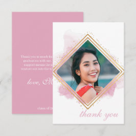 Pink Pastell & Gold Diamond Abschluss Vielen Dank Einladung