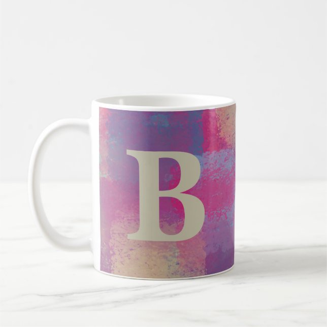 Pink Pastell Patchwork Monogram Kaffeetasse (Links)