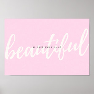 Pink Pastell Script Schönes Motivierend Zitat Poster