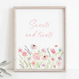 Pink Pastell Wildblume Süßigkeiten und Leckereien  Poster