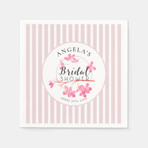 Pink Pastellfarben Primrose Streifen Brautparty Serviette