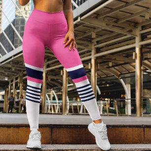 Pink Pastellstreifen Leggings