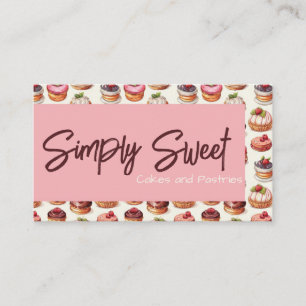 Pink Pastry Cupcake Business Card Visitenkarte