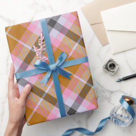 Pink Pattern Kariert Weihnachten Geschenkpapier