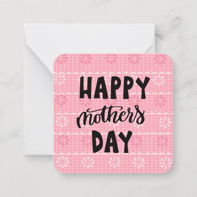 Pink Pattern Mothers Day Card Mitteilungskarte (Vorderseite)