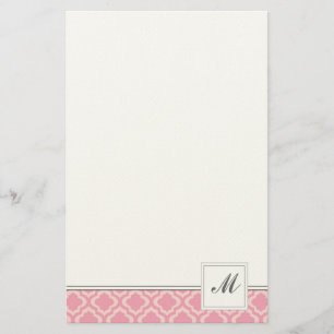 Pink Pattern Stationierung Briefpapier