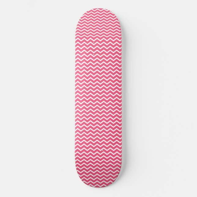 Pink Pattern Wave Skateboard (Vorderseite)