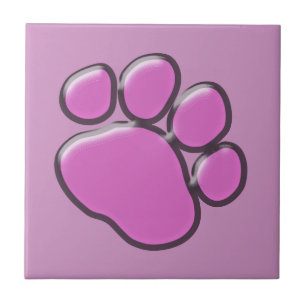 Pink Paw, Dog Paw, Tierpaw, Paw Print Fliese
