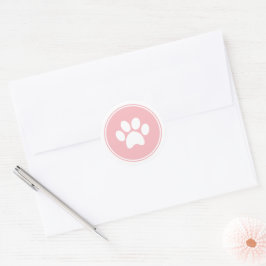 Pink Paw Druckaufkleber für Welpen zum Geburtstag  Runder Aufkleber