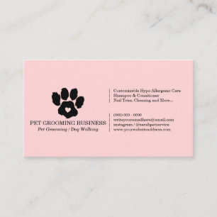 Pink Paw Minimalistisch Pet Branding Mobile Groome Visitenkarte