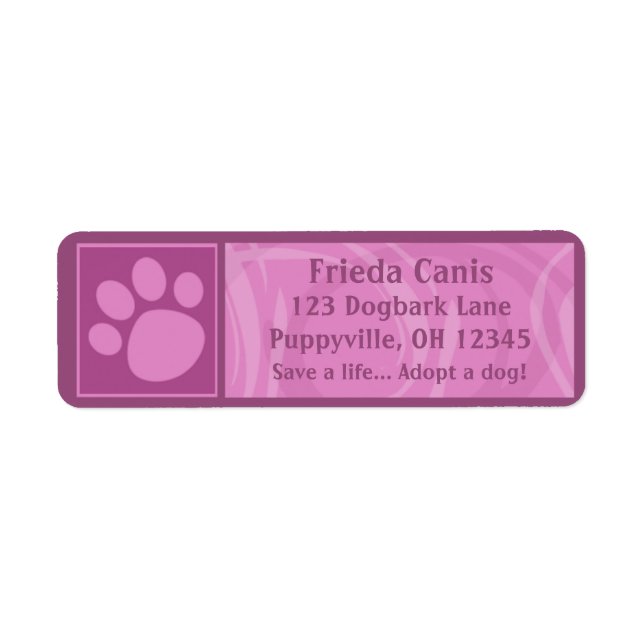 Pink Paw Print Address Labels (Vorne)