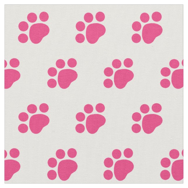 Pink Paw Print Pattern Stoff (Nahaufnahme)
