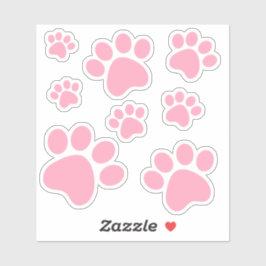 Pink Pawprint Aufkleber