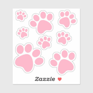 Pink Pawprint Aufkleber