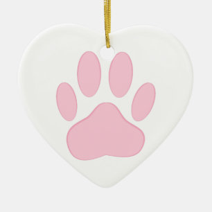 Pink Pawprint Keramik Ornament