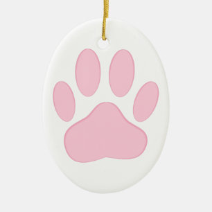 Pink Pawprint Keramikornament