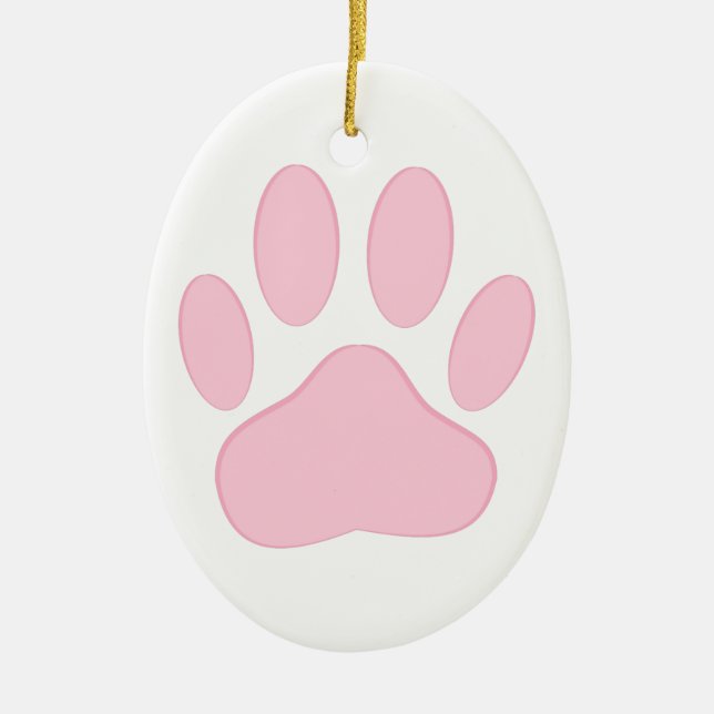 Pink Pawprint Keramikornament (Vorne)