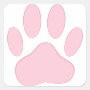 Pink Pawprint Quadratischer Aufkleber
