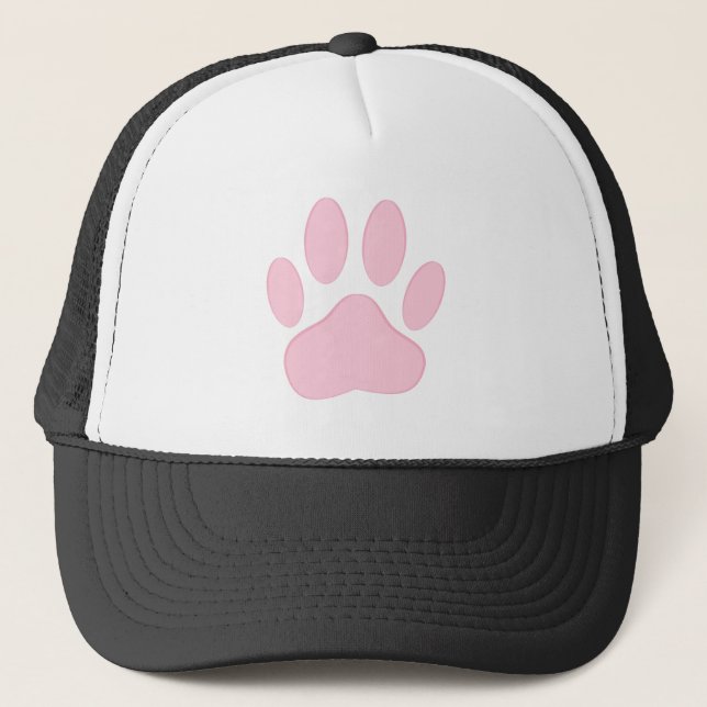 Pink Pawprint Truckerkappe (Vorderseite)