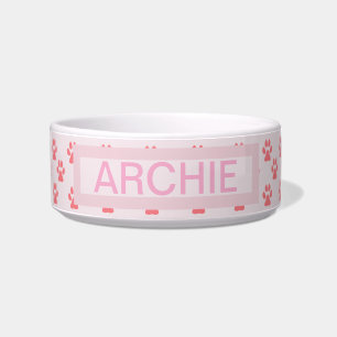 Pink Pawprints Hund Napf