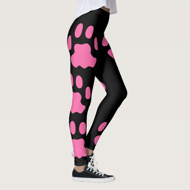 Pink Paws Black Leggings (Rechts)
