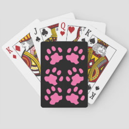 Pink Paws Black Playing Cards Spielkarten
