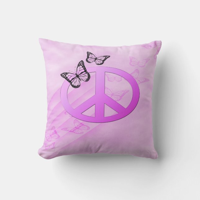 Pink Peace Kissen (Vorderseite)