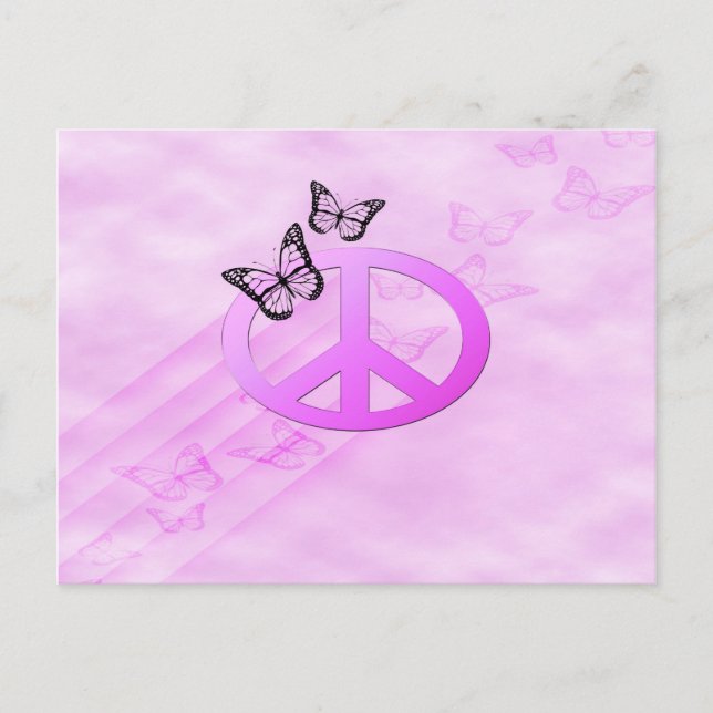 Pink Peace Postkarte (Vorderseite)