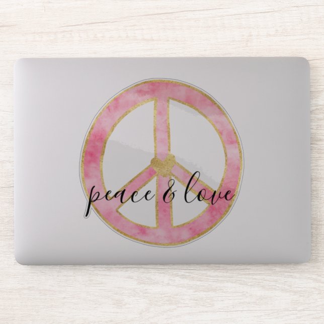 Pink Peace Sign Inspiration Zitat Aufkleber (Computer)