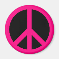Pink Peace Sign Magnet